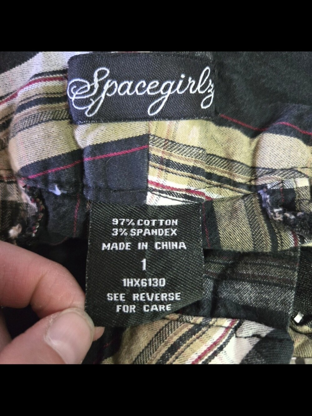 SPACEGIRLZ | Dark Cuffed Y2K Plaid Micro Shorts sz 1 - Picture 7 of 12